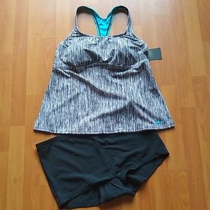 NWT Nike Tankini Bathing Suit Set Racer Back 1X